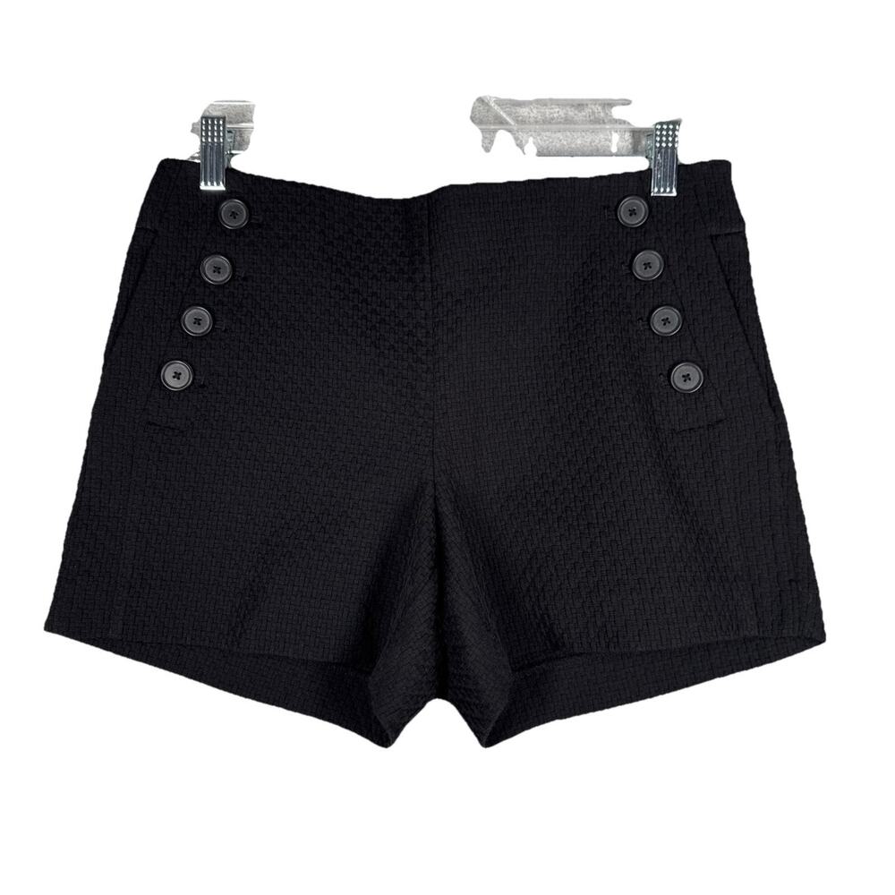 Loft Shorts Women 2 Black Textured Rivieria Short Chino Casual Preppy Minimalist
